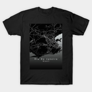 Rio de Janeiro Brazil City Map dark T-Shirt